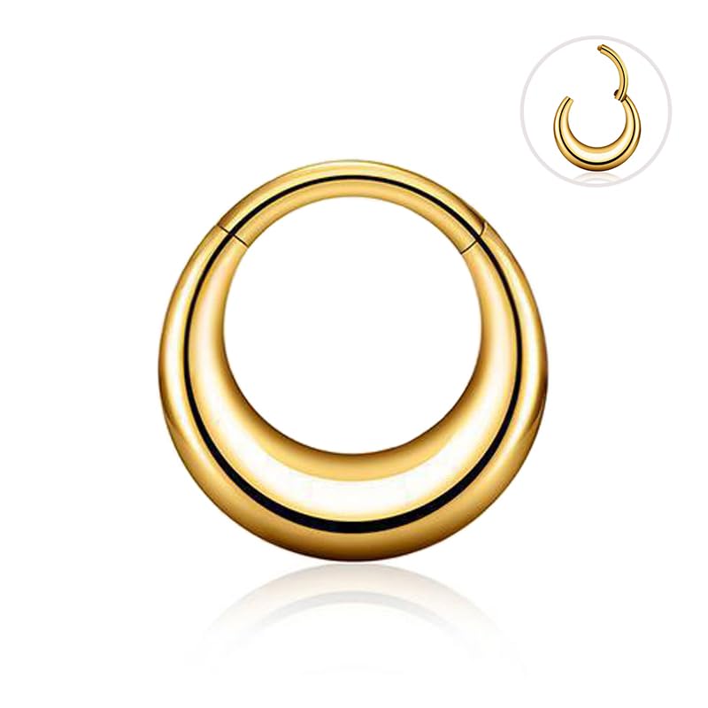 Cartilage Daith Earrings For Women Small 14K Gold Plated Hoop Hypoallergenic Helix Piercing Huggie Surgical Steel Diamond Implant Cubic Zirconia Prom Gift Jewelry - color: Style10-Gold, size: 16g-8mm