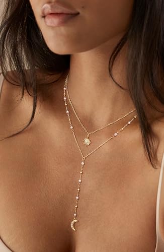 CHESKY Long Necklace for Women, 14k Gold Plated/Streling Silver Lariat Y Necklaces - style: y necklace 16