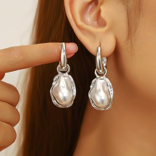 Baroque Pearl Earrings for Women Irregular Pearl Dangle Earrings Vintage Dangle Earring Bridal Wedding Jewelry - style: Style 3