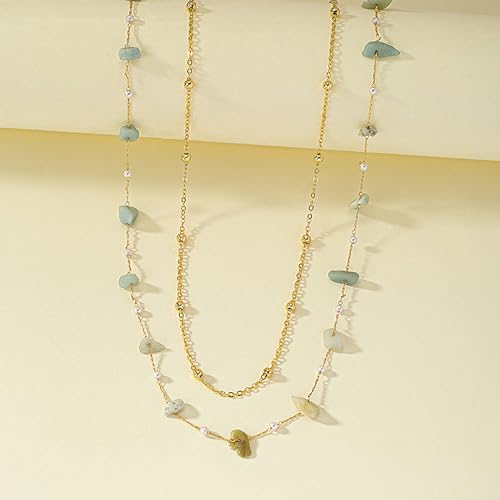 Gold Turquoise Waist Chain for Women Boho Layered Belt Chain Irregular Stone Belly Body Chain Summer Bikini Sexy Body Chain Festival Rave Body Accessories - color: Mint Green