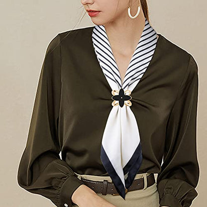 3pcs Fashion Scarf Ring Clip 3 Rings Silk Scarves Clip For Women Shawl Clip Buckle Gold Smooth Scarf Brooches Buckle - color: Scarf clip C-3PCS