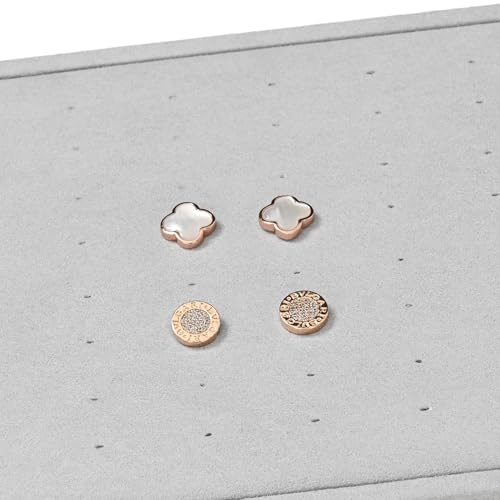 Microfiber Jewelry Stud Earring Tray Display Tray | Earring Display Organizer Tray Gray - size: 5.52" x 5.51" x 0.78"