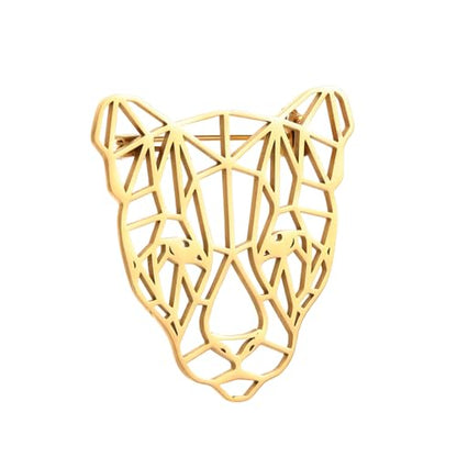 Large-sized Gold Color Phoenix Bird Brooch Wolf and Lion Brooch and Pin - style: Leopard