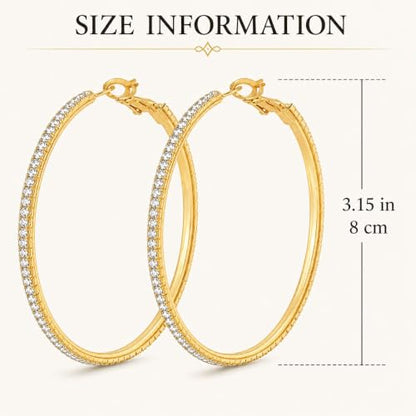 Big Chunky Gold Hoop Earrings for Women Beaded Large Statement Earrings Lightweight Fashion Jewelry Daily Wear Party Gift - color: D2:gold hoop 8cm