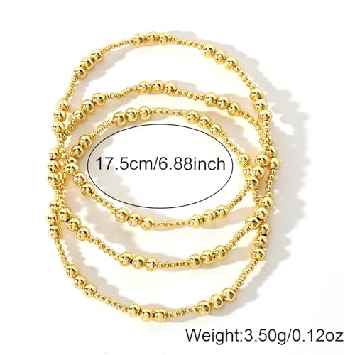 Gold Bracelets for Women, Beaded Cross Stack, Non Tarnish Set，Set-1 | Gold Beaded Bracelet Stack with Stretch Fit, Waterproof Finish and Dainty Design for Everyday Wear and Gifts - color: Colors-15