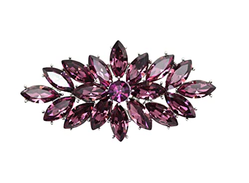 Faship Big Marquise Pin Brooch Vintage Style - color: Purple