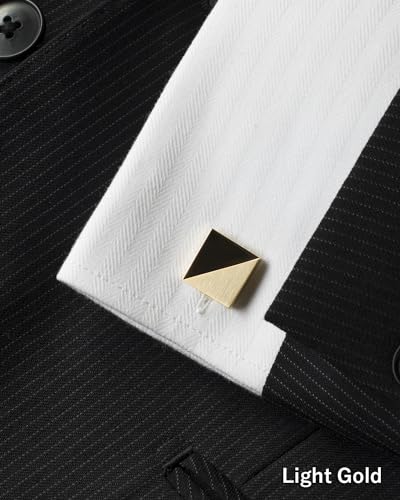 [TAVARAT] Cufflinks for Men cuff links mens Black Silver Light Gold Tps-166 - style: light gold (Tps-056)