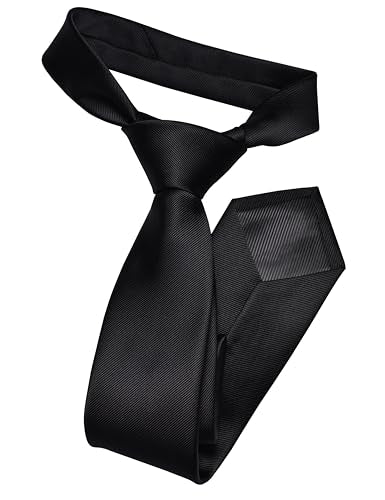GUSLESON Classic New 3.15"（8cm） Men's Solid Color Necktie Wedding Business Tie + Gift Box - color: Black