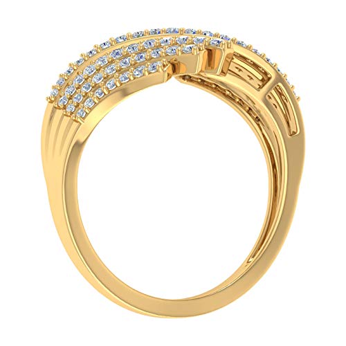 1/2 Carat Bypass Statement Diamond Ring in 10K Gold - color: Yellow Gold