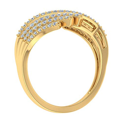 1/2 Carat Bypass Statement Diamond Ring in 10K Gold - color: Yellow Gold