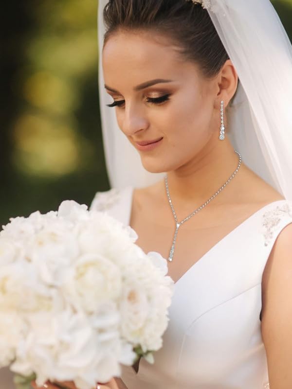 Gold Statement Choker Necklace for Women – Trendy Silver Long Layered Snake Chain Drop Necklace, Elegant Prom Party Jewelry Gift, Delicate Accessories for Her - color: A-Fashionable zircon tassel inlaid bridal jewelry