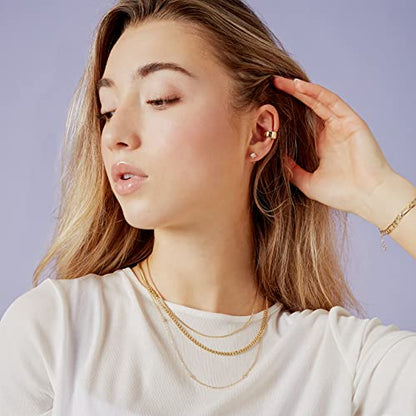 PAVOI 925 Sterling Silver Huggie Half Hoop Earrings | Hypoallergenic Minimalist Tiny Cartilage Earring - style: Round CZ
