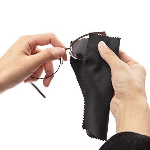 TRIUMPH VISION Eyeglass Cleaning Cloth Glasses Cleaner Microfiber 12 Pack | Eye Glass Eyewear Sunglass Wipes Clean Polish Dry Lens Screen Jewelry Watch Mirror Streak Scratch Lint Free Thick Soft 12Pack - color: Black, size: 6x7