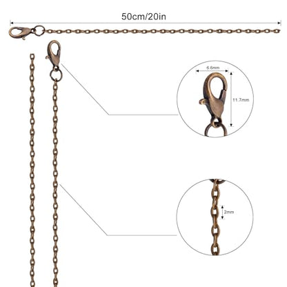 Lemonkey 24 Pack Necklace Chains Bulk,Bronze Plated DIY Cable Link Chains for Jewelry Making 20 Inches - color: Bronze, size: 20inch