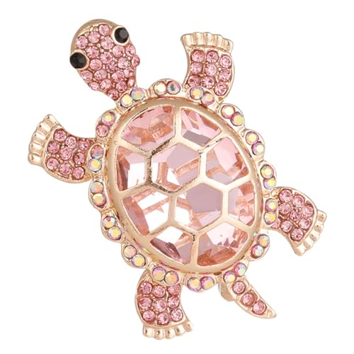 Cute Tortoise Brooch for Women,Rhinestone Crystal Turtle Tortoise Shell Brooch Pins Vintage Animal Lapel Pins Fashion Clothing Accessories Decorative Jewelry Mother's Day Easter - color: Pink