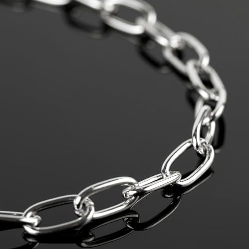 5 Meters Paperclip Chain for Jewelry Making Lightweight Aluminum Necklace Bracelet Chains for Women and Men Oval Link with Jewelry Findings - color: 8×16mm-Silver