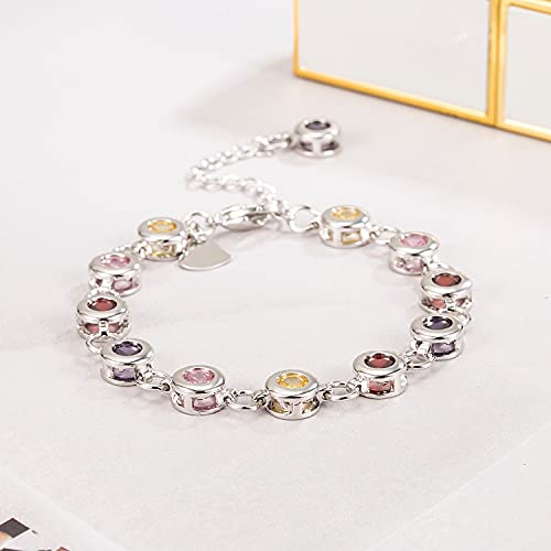 Dankadi Classic Tennis Bracelet 925 Sterling Silve For Women Elegant Cubic Zirconia Crystals Bangle 8 Inch Adjustable Charm Jewelry Gift