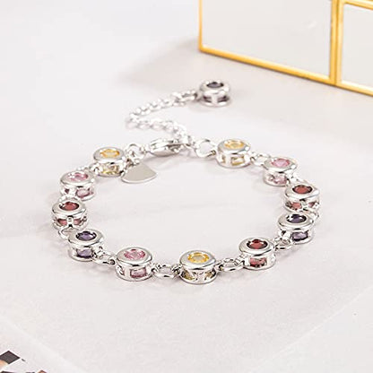 Dankadi Classic Tennis Bracelet 925 Sterling Silve For Women Elegant Cubic Zirconia Crystals Bangle 8 Inch Adjustable Charm Jewelry Gift