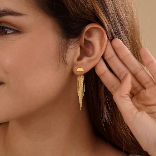 Gold Earrings for Women, 14K Gold Plated Tassel Dangle Earrings for Women Trendy Hypoallergenic Long Chain Earring Dainty Pearl Drop Earrings Elegant Wedding Earring Fashion Jewelry for Womens - color: Gold-Style 7