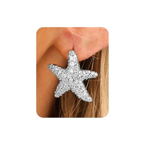 Gold Chunky Earrings for Women Trendy, 14K Gold Plated Dainty Kont Earrings Statement Minimalist Hypoallergenic Stud Earrings - color: Amelia & Silver