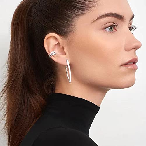 Ear Cuffs Non Piercing Gold Silver Earrings Cute Cubic Zirconia Sparkling Ear Cuff for Women Clip On Cartilage Huggie Earring Christmas Jewelry Costume - color: S