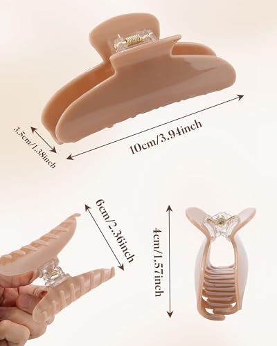 Molans 3PCS Hair Claw Clips Acrylic Clamps for women - Non-slip Strong Hold Barrettes for Thin Thick Hair, Medium hair clips Accessories - color: Group: Brown