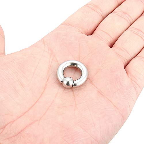 12G 10G 8G 6G 4G 2G 0G 00G Large Septum Rings Gauges Earrings Hoops 316L Surgical Steel Spring Action Captive Bead PA Ring CBR Septum Nose Rings Piercing Jewelry for Women Men - color: Silver, size: 4G=5mm Inner Dia: 1/2" (12mm)