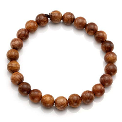 Eigso 6-8mm Wood Beads Bracelet Prayer Beads for Meditation Buddha Tibetan Bracelet for Men and Women - color: A2: 4 PCS 8mm