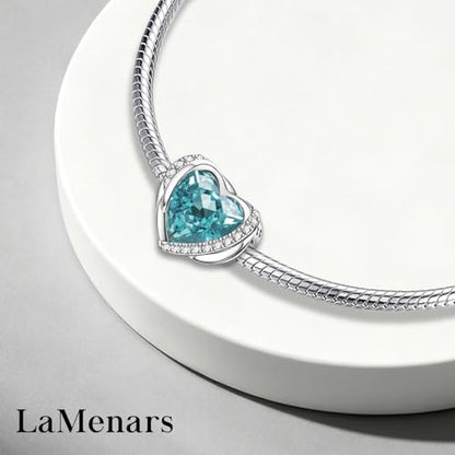 LaMenars 925 Sterling Silver Charms for Pandora Bracelets & Necklaces | Bead Charms Birthday Holiday Jewelry Gifts For Women - color: December Birthstone