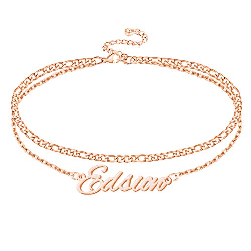 Ankle Bracelet for Women Personalized Name Anklet 18K Gold Plated Custom Dainty Anklet Bracelet Beach Jewelry for Girlfriend - color: Style 08