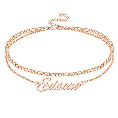 Ankle Bracelet for Women Personalized Name Anklet 18K Gold Plated Custom Dainty Anklet Bracelet Beach Jewelry for Girlfriend - color: Style 08
