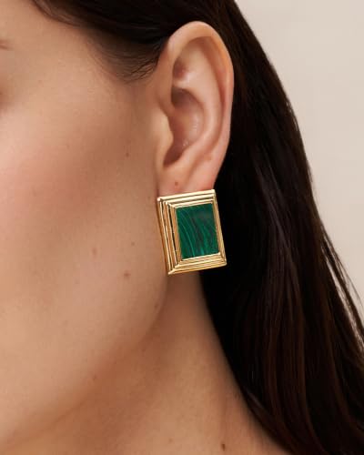 18K Gold Plated Burgundy Maroon Black Large Chunky Thin Ribbed Chamfered Square Geometric Dangle Stud Statement Earrings for Women by SNGIA , Big Tropical Button Bohemian Handmade Trendy Baroque Enamel Vacation Summer Chandelier Drop Jewelry Gifts, Rectan