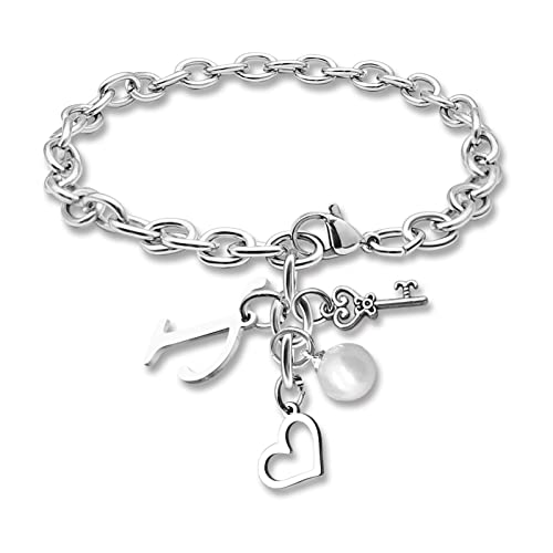 Initial A-Z Bracelets Gift for Women Girls Stainless Steel Chain Bracelet 26 Alphabet Jewelry Gifts for Birthday Anniversary Letter Bracelet Monogram Gifts for Sister Friend Girlfriends Mom 8.26 Inch - color: T