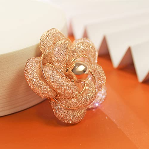 Brooches Fashionable and Refined Hollow-Out Breastpin for Girls Ladies and Women | Clothes Pin | Brooches and Pins for Women | Daisy Pin | Ladies Jewelry | Flower Brooch - color: Gold