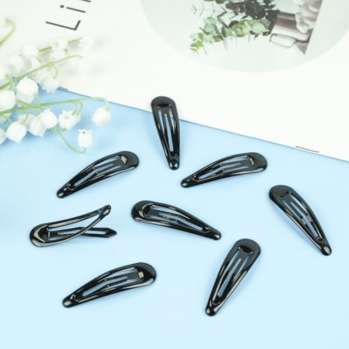 40pcs Snap Hair Clips, 2'' Hair Clip, Non-slip Black Hairpin Accessories for Women Girls, Metal Barrettes for Styling, Black - color: 2'' Black