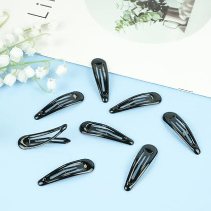 40pcs Snap Hair Clips, 2'' Hair Clip, Non-slip Black Hairpin Accessories for Women Girls, Metal Barrettes for Styling, Black - color: 2'' Black