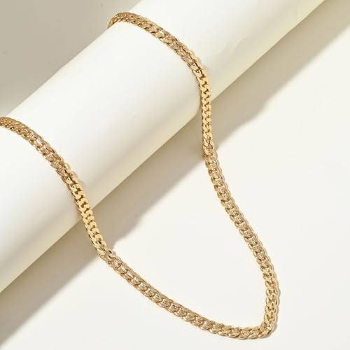 SEADAY Layered Gold Necklace for Women, 3-in-1 Gold Stack Necklace | Long Gold Necklace, Square, Hypoallergenic, Tarnish-resistant & Adjustable, Fashion Jewelry Gift Box & Gift Bag - color: Gold - Chunky Chain L