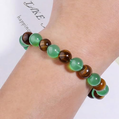 Money Bracelets Necklace Jewelry Set for Women Men Jade Crystal Tiger Eye Obsidian Beaded Necklace Feng Shui Good Luck Money Bracelet Wealth Attraction Accessories Outfits Protection Jewelry Gifts - color: A1