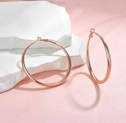Cocadant 14K Real Gold Hoop Earrings for Women Trendy,Sterling Silver Post Hypoallergenic Lightweight Sparkly Rhinestone Big Hoop Earrings