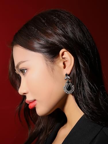 Christmas Halloween Red Heart Shaped Pattern Alloy Earrings, Gothic Antique Style Jewelry for Women - style: Earrings EARR.004