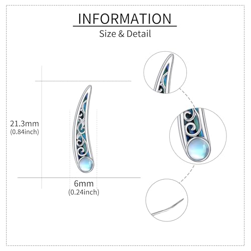 Ear Climbers Earrings for Women Sterling Silver Vintage Ear Crawler Earrings Jewelry Gifts for Women - style: Filigree-abalone shell