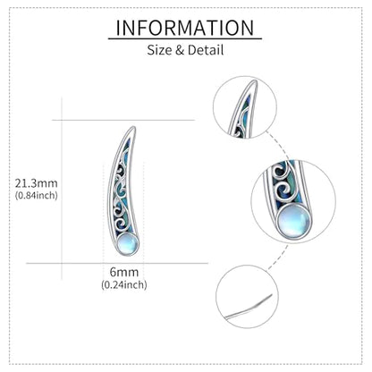 Ear Climbers Earrings for Women Sterling Silver Vintage Ear Crawler Earrings Jewelry Gifts for Women - style: Filigree-abalone shell