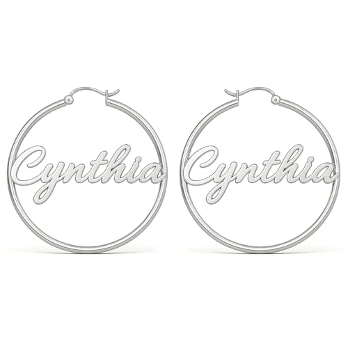 Charmsy 925 Sterling Silver Hoop Earrings | Lightweight Italian 2.5mm Tube Diamond-Cut Round Classic Hoops Earring for Women | Size 15/20/25/30/35/40/50/60/70mm | Small Medium Large - color: Personalized Hoop, size: 30 MM