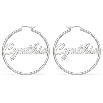 Charmsy 925 Sterling Silver Hoop Earrings | Lightweight Italian 2.5mm Tube Diamond-Cut Round Classic Hoops Earring for Women | Size 15/20/25/30/35/40/50/60/70mm | Small Medium Large - color: Personalized Hoop, size: 30 MM