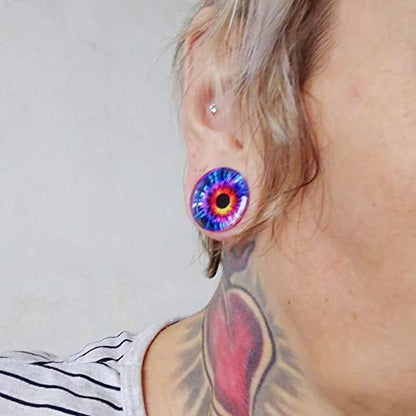 ZS Acrylic Transparent Purple Eyeball Fashion Ear Plugs Tunnel Expander Gauges Piercing - style: Gauge=3/4"(20mm)