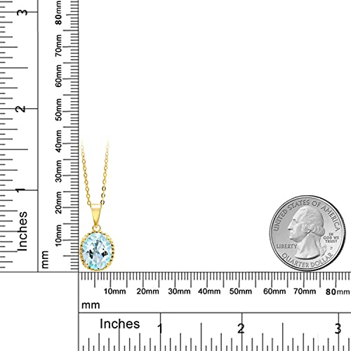 Gem Stone King 11X9MM Oval Gemstone Birthstone Pendant Necklace | 925 Sterling Silver | Solitaire Necklace For Women | With 18 Inch Chain | Fine Jewelry Gifts for Mom Women Wife Her - color: Sky Blue Topaz-November
