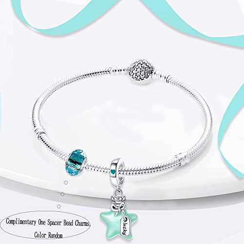 LNQOBU 925 Sterling Silver Charms Color-changing Chameleon Dangle Charm Beads Glow in the Dark Charme fits Pandora Bracelets and Necklace Jewelry Gift for Women - style: E-Glow in the dark Blue Stars Charms