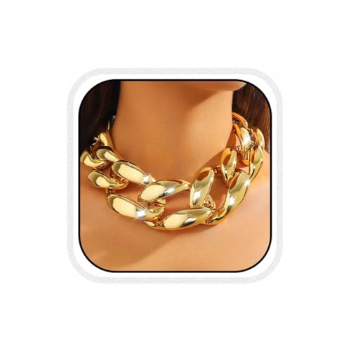 CLOACE Chunky Choker Necklace Gold Cuban Link Necklaces Chain Fashion Jewelry for Women - color: G-A
