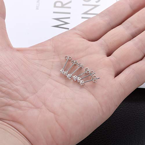 EPIRORA Sterling Silver Stud Earrings for Women Men- 3 Pairs 3mm Tiny Ball Stud Earrings Round CZ Earrings Pearl Earrings Set Cartilage Small Tragus Earrings - style: 3 Pairs-Cubic Zirconia Earrings