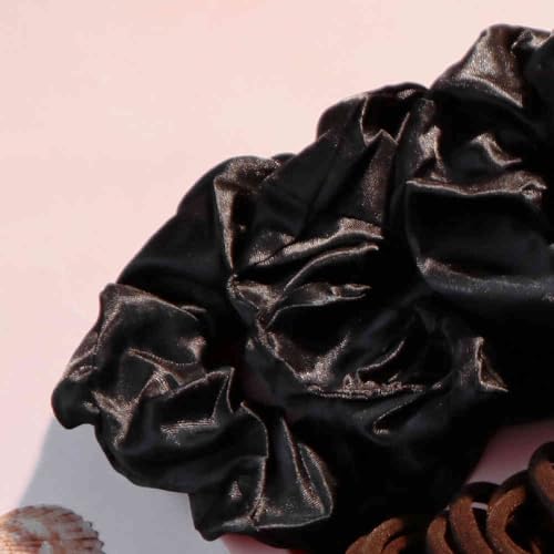 YANRONG 755PCS Hair Accessories for Woman Set Seamless Ponytail Holders Variety Hair Scrunchies Hair Bands Scrunchy Hair Ties For Thick and Curly (755PCS (black brown)) - color: 755PCS (black brown)